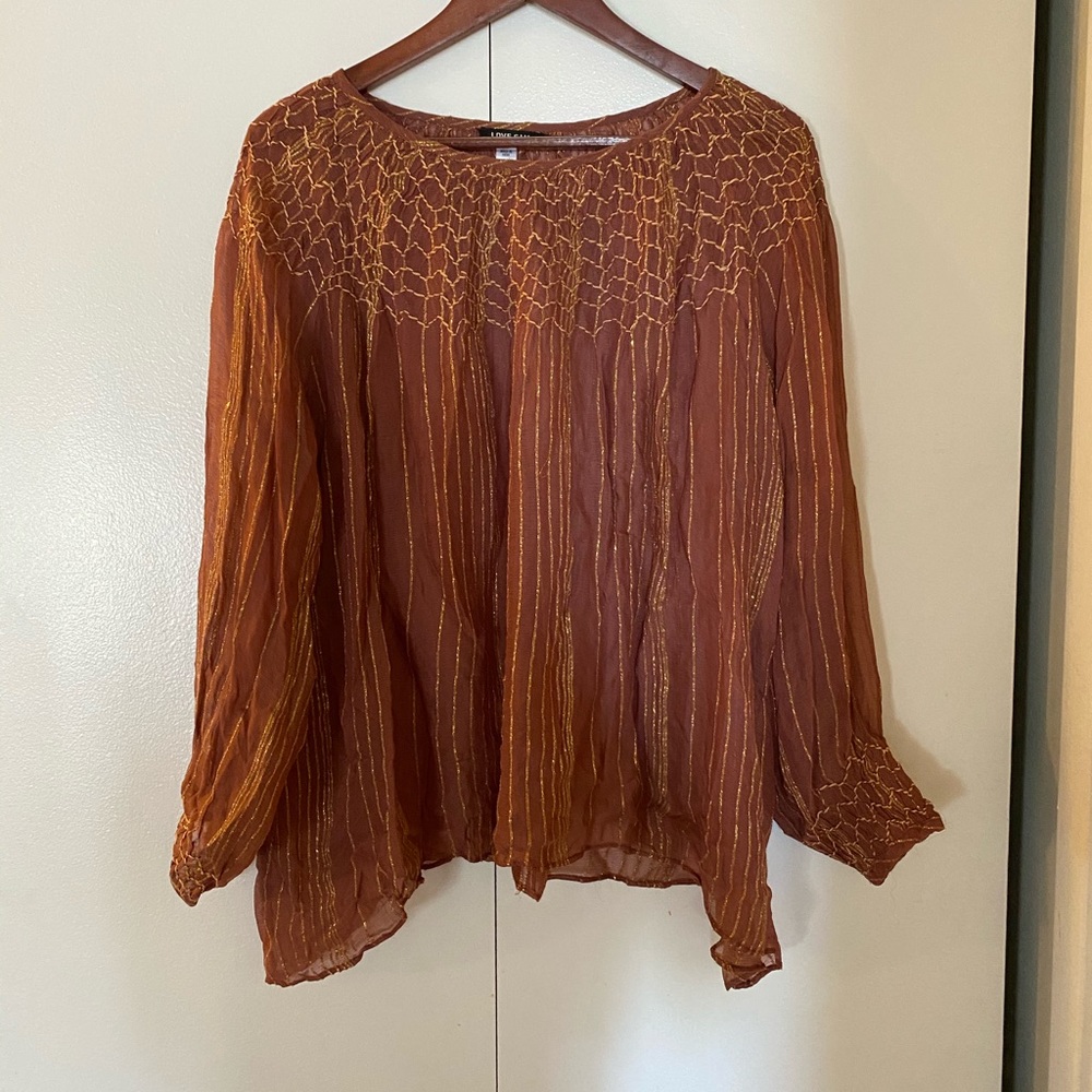 Anthropologie Sheer Peasant Top